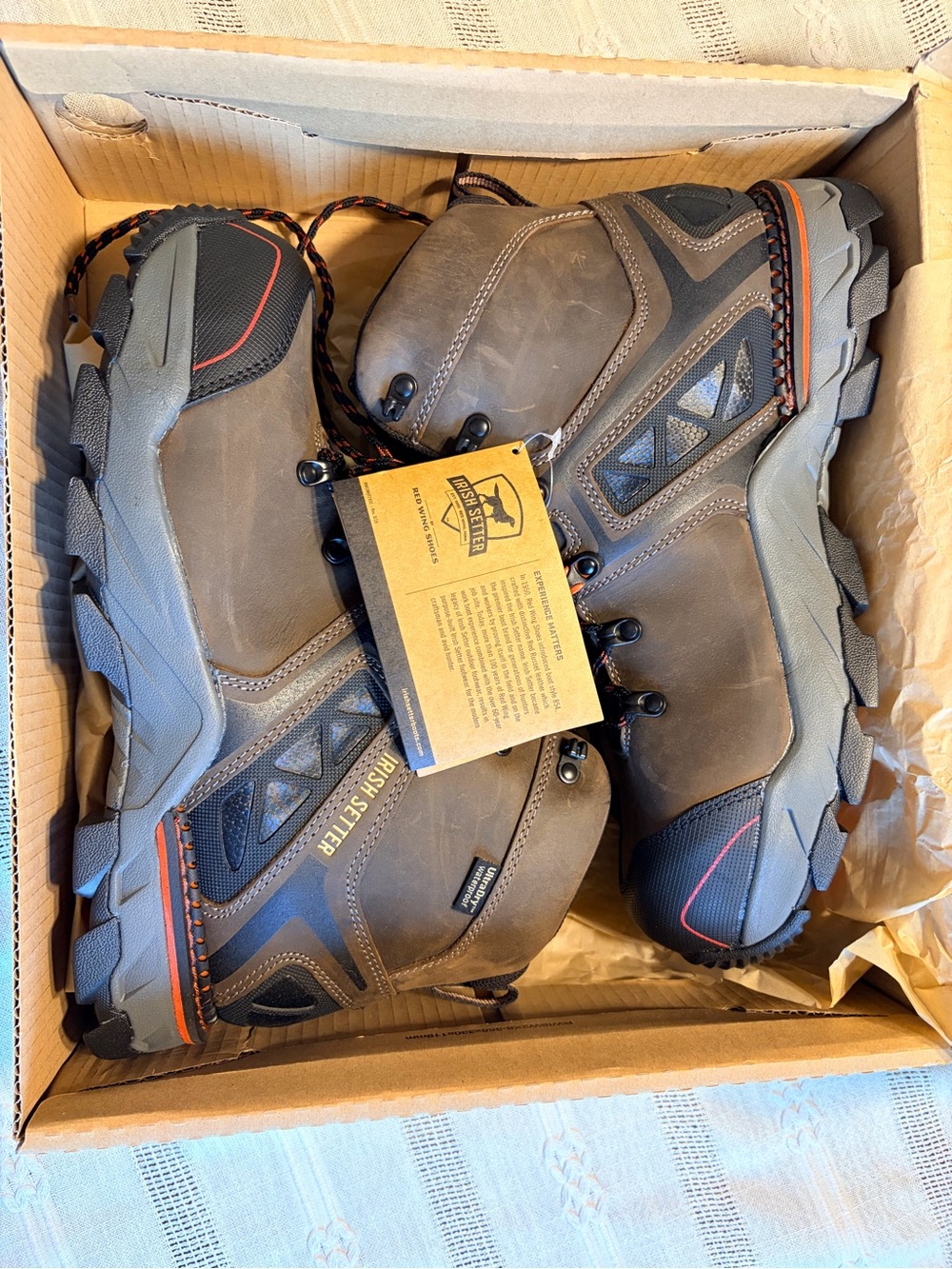 Irish Setter Brown Men's Waterproof Steel Toed Trail Boots Style 83602